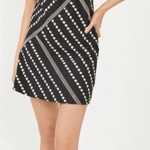 Free People Juni Mini Dress Black Embroidered Size XS New NWT